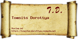 Tomsits Dorottya névjegykártya